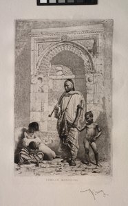 Marokkaanse familie door Mariano Fortuny y Marsal