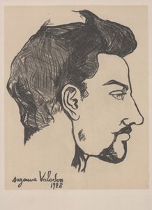 Portret van Utrillo in profiel door Marie Clementine Valadon
