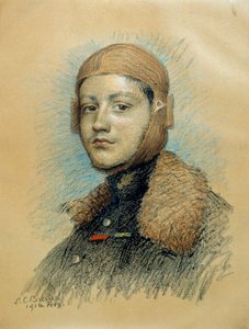 Portret van Georges Guynemer (1894-1917), Franse oorlogspiloot door Marie Louise Catherine Breslau