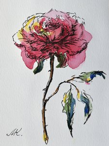 Expressieve roze roos