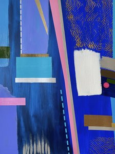 Levendige blauwe geometrische patronen door Marina Kozyr