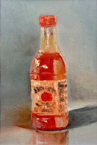 Fles met pittige hete saus