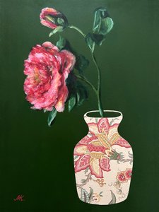 Levendig roze bloemenvaas