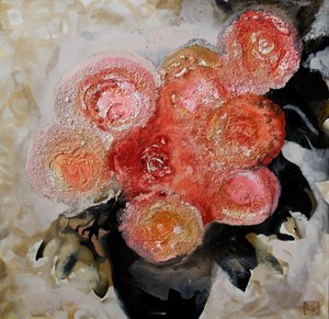 Levendige rozen met textuur