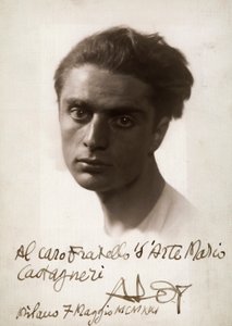Portret van de schilder Roberto Aloy, 07/06/1921 (zw/w foto) door Mario Castagneri
