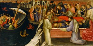 Predellapaneel met scènes uit de legende van Sint Stefanus, 1408