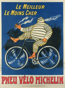 Poster die Michelin-banden adverteert, gedrukt door Chaix, Parijs