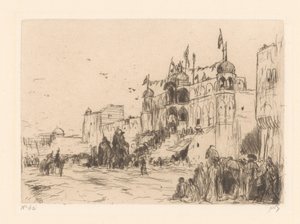 Straat in Jeypore door Marius Bauer (signed by artist)