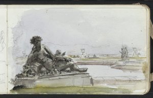 Beeld van een waternimf in de tuin van Versailles door Marius Bauer