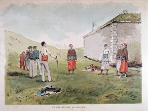 Een militair duel - aquarel door Marius Roy, Musée Carnavalet door Marius Roy