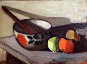 Kom, lepel en appels door Mark Gertler