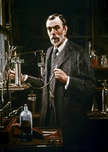 Sir William Ramsay in zijn laboratorium door Mark Richard Milbanke
