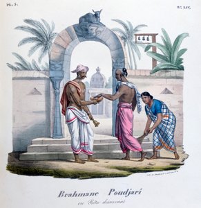 Buiten een tempel, India, 1828 door Marlet et Cie