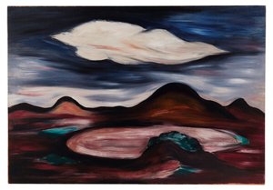 Landschap met enkele wolk door Marsden Hartley