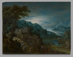 De verzoening van Jakob en Esau door Marten van Valckenborch