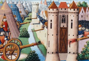 Het beleg van Rouen (juli 1418-januari 1419), folio 19v, Vigiles de Charles VII door Martial de Paris (fl.15th century)