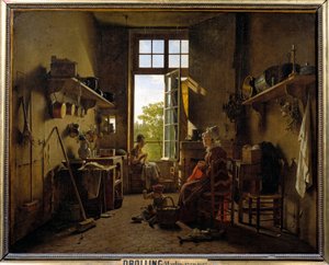 Interieur van een keuken Schilderij door Martin Drolling (1752-1817) 1815