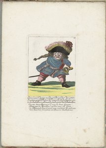 De Franse dwerg Don Luis Champ-merdant, ca. 1710 door Martin Engelbrecht (attributed to)