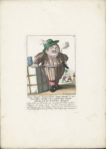 De dwerg Dan Hagel als een Hollandse bootsknecht, ca. 1710