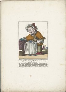 De dwerg Frau Agatha Zipperlingin met hondje, ca. 1710 door Martin Engelbrecht (attributed to)