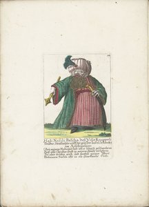 De dwerg Hali Nasili Pascha, ca. 1710 Il Callotto resurcitato oder Neu eingerichtes Zwerchen Cabinet door Martin Engelbrecht (attributed to)