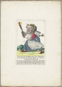 De dwerg Malper Höllriglin als waardin, ca. 1710 door Martin Engelbrecht (attributed to)