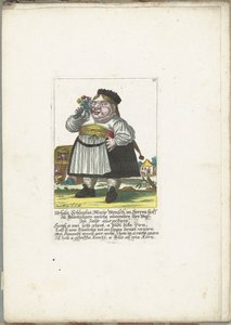 De dwerg Ursula Schleglin, ca. 1710 door Martin Engelbrecht (attributed to)