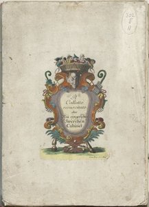 Titelprent voor de serie: Il Callotto resurcitato oder Neu eingerichtes Zwerchen Cabinet, ca. 1710 door Martin Engelbrecht (attributed to)