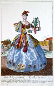 De Vrouw van een Stoffeerder, ca. 1735 door Martin Engelbrecht
