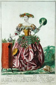 De vrouw van de apotheker, ca.1735 door Martin Engelbrecht