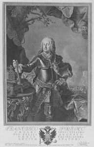 Frans I, Heilige Roomse Keizer, gegraveerd door Philipp Andreas Kilian door Martin II Mytens or Meytens