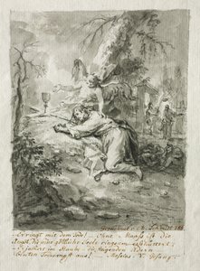 Christus op de Olijfberg door Martin Johann Schmidt