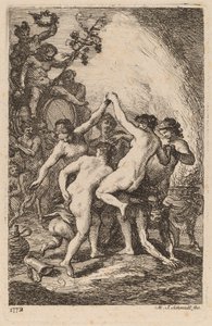 De Triomf van Bacchus met Dansende Nimfen door Martin Johann Schmidt