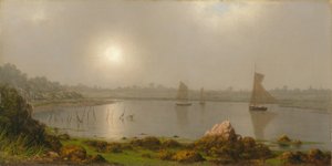 York Harbor, kust van Maine door Martin Johnson Heade