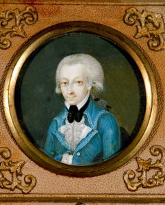Oostenrijk, Portret van de Oostenrijkse componist Wolfgang Amadeus Mozart (1756 - 1791), ca. 1773 (miniatuur op ivoor)
