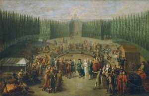 Leggen van de eerste steen van de Tempel van Concordia in Laxenburg door Martin Knoller