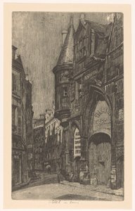 Straatgezicht met het Hôtel de Sens in Parijs door Martin Monnickendam