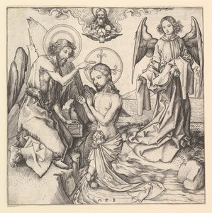 Doop van Christus door Martin Schongauer