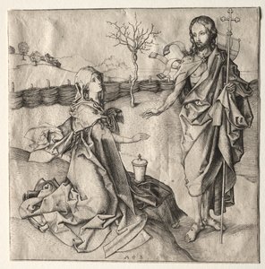 Christus verschijnt aan de Magdalena door Martin Schongauer