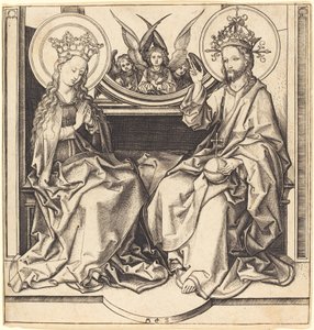 Christus Zegent de Maagd door Martin Schongauer
