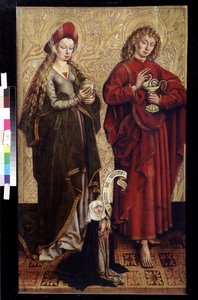 De apostel Johannes, Maria Magdalena en de schenker door Martin Schongauer