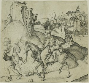 Boerengezin gaat naar de markt door Martin Schongauer