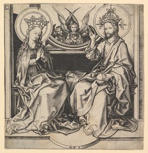 De Troonsbestijging van de Maagd, ca. 1435-1491 door Martin Schongauer