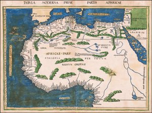 1513 kaart van Noord- en West-Afrika door Martin Waldseemüller door Martin Waldseemuller