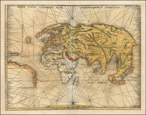 1513 kaart van de wereld door Martin Waldseemüller