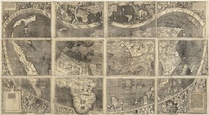 Wereldkaart Universalis Cosmographia, 1507 door Martin Waldseemuller