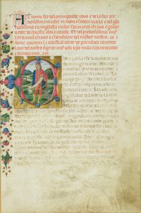 Geïllustreerde initiaal C met De Profeet Daniël in een Landschap, ca. 1471 door Martino di Giorgio da Modena