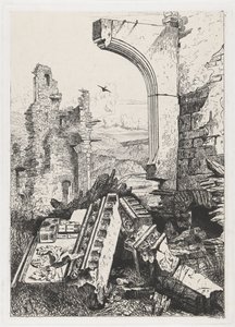 Ruïne van kasteel Bourscheid door Martinus Antonius Kuytenbrouwer jr.