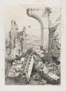 Ruïne van kasteel Bourscheid door Martinus Antonius Kuytenbrouwer jr.