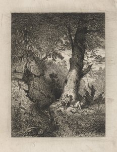 Rustende krijgsmannen onder een boom door Martinus Antonius Kuytenbrouwer jr.